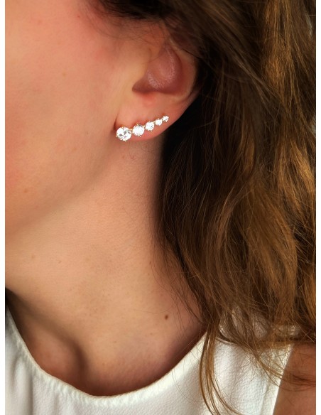 Single Earring Zircon Line