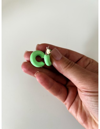 Green Hoop Earrings in Enamel