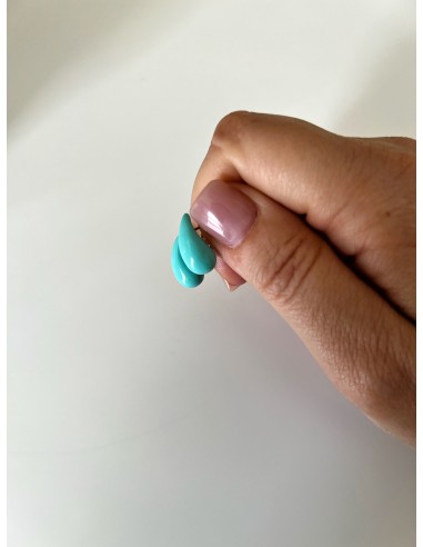 Drop Earrings in Enamel Turquoise