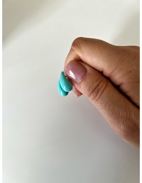 Drop Earrings in Enamel Turquoise