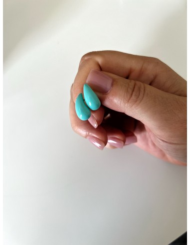 Drop Earrings in Enamel Turquoise