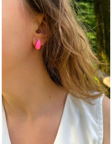 Drop Earrings in Enamel Pink