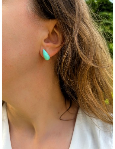 Drop Earrings in Enamel Turquoise