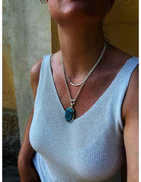 Medallion Oval Turquoise Copper Blue