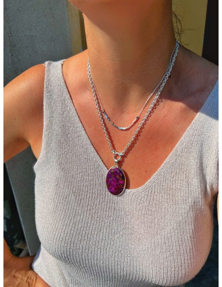 Medallion Oval Turquoise Copper Purple