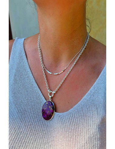 Medallion Oval Turquoise Copper Purple