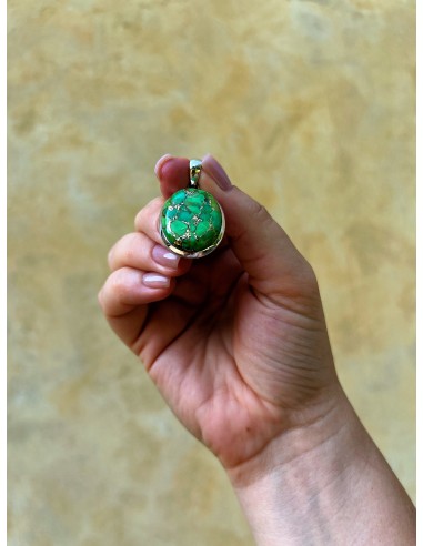 Medaglione Ovale Turchese Rame Verde