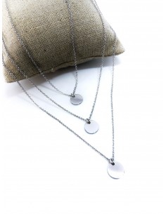 Collana Corta con Tondo Pendente Bianco 2