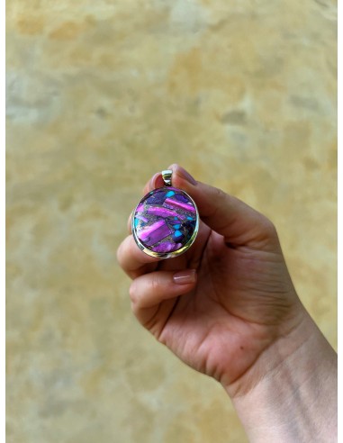 Medallion Oval Turquoise Copper Pink