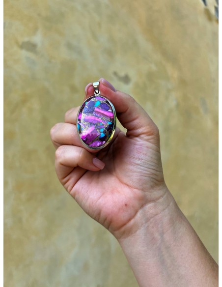 Medallion Oval Turquoise Copper Pink