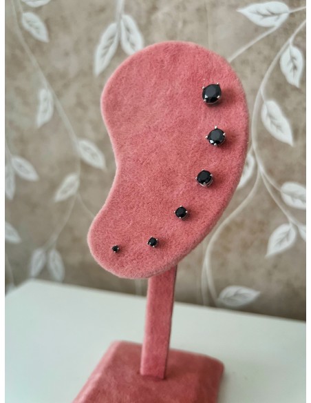 Earrings Light Point Zircon Black 4 Griffe