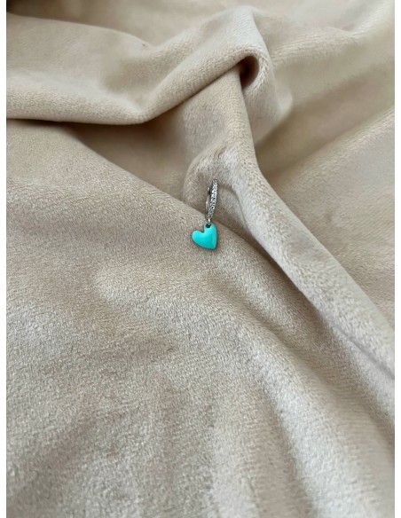 Zircons and Green Heart Water Single Earring