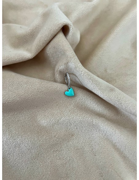 Zircons and Green Heart Water Single Earring