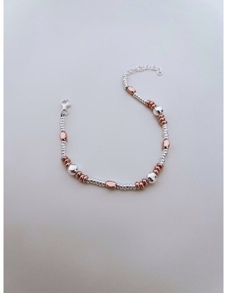 Bracciale Rondelle Ovalini e Pepite Tonde Martellate