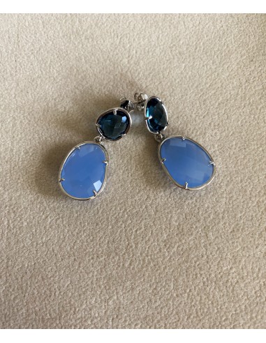 copy of Double Earrings with Stones and Smooth Frame