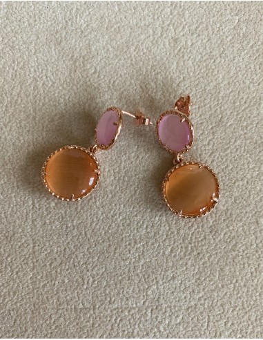 copy of Double Earrings with Stones and Worked Setting