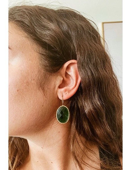 copy of Oval Stone Earrings and Engraved Frame