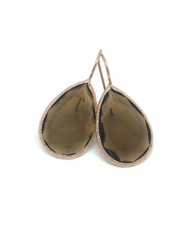 copy of Teardrop Smoky Stone Earrings and Engraved Frame