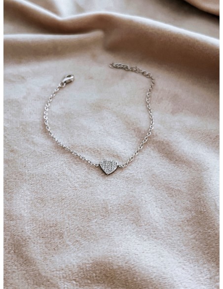 Bracelet with Heart in Cubic Zirconia