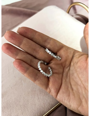 Tennis Circle Earrings Heart Cut...