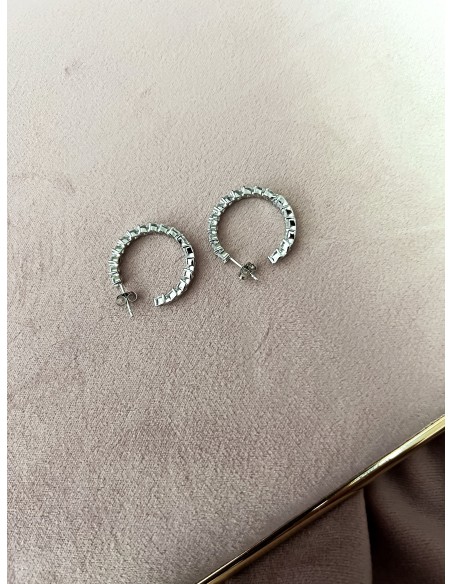 Tennis Circle Earrings Heart Cut Zirconia