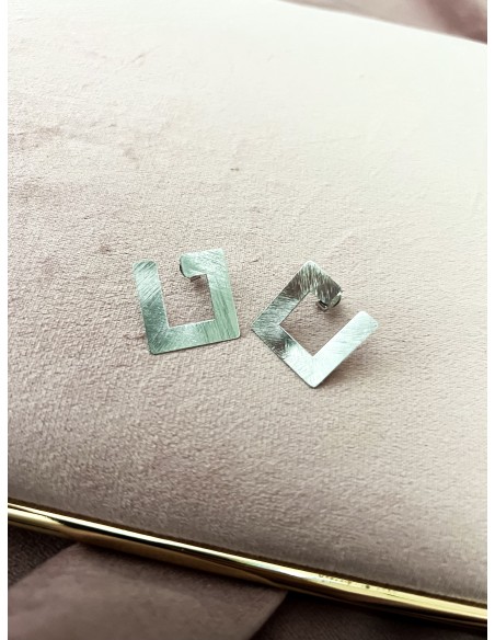 Square Lobe Earrings Engraved