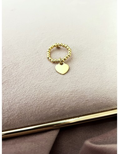 Anello Elastico con Cuore Pendente