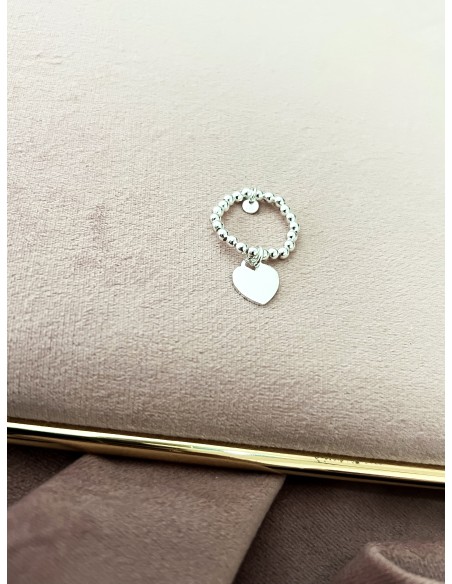 Anello Elastico con Cuore Pendente