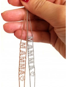 Bracciale a Catenina con Scritta Personalizzabile di Zirconi 2