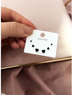 Set of enamel heart earrings 2