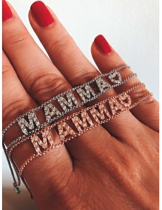 Bracciale a Catenina con Scritta Personalizzabile di Zirconi