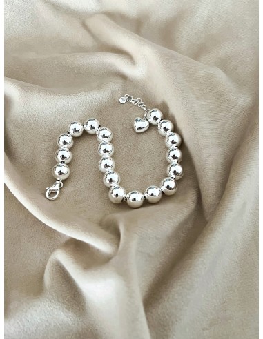 Bracelet 9 mm Balls and Mini Heart