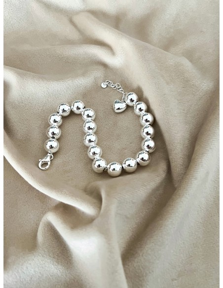 Bracelet 9 mm Balls and Mini Heart