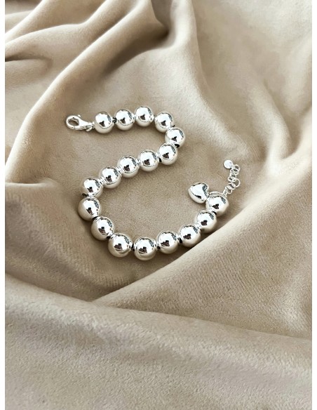 Bracelet 9 mm Balls and Mini Heart