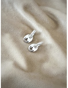 Rounded Navy Mesh Earrings 2