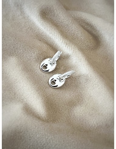 Rounded Navy Mesh Earrings