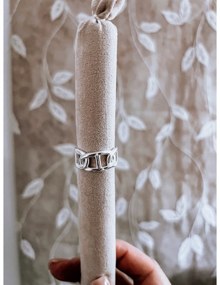 Adjustable Navy Mesh Ring