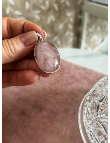 Oval Rose Quartz Medallion 3 cm x 2 cm