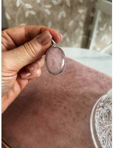 Oval Rose Quartz Medallion...