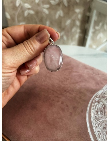 Oval Rose Quartz Medallion 3.2 cm x 2.2 cm