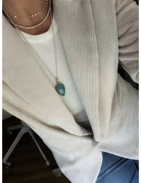 Chalcedony  Reverse Drop Medallion