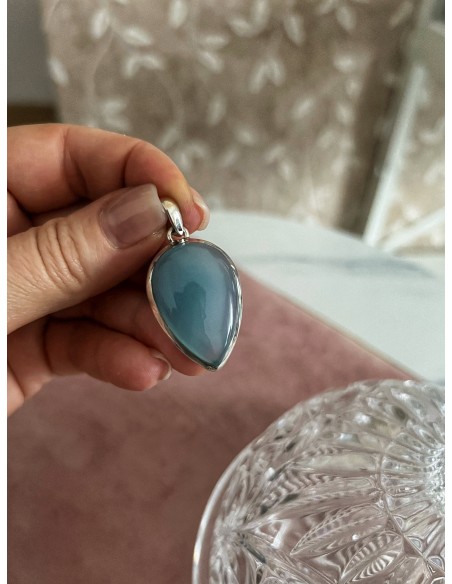 Chalcedony  Reverse Drop Medallion