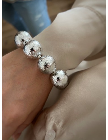 Bracciale Elastico Sfere Battute Cunda