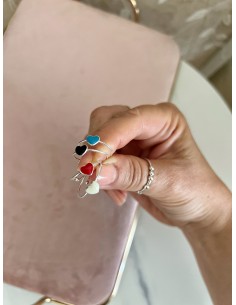 Adjustable Heart Enamel Ring 2