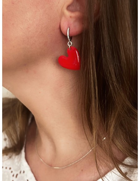 Monorecchino Cuore Smaltato XXL