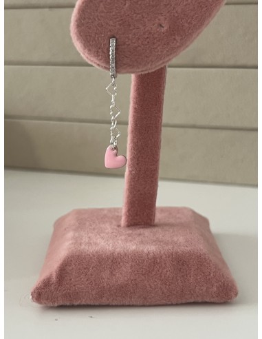 Monorecchino Pendente Cuore Smaltato