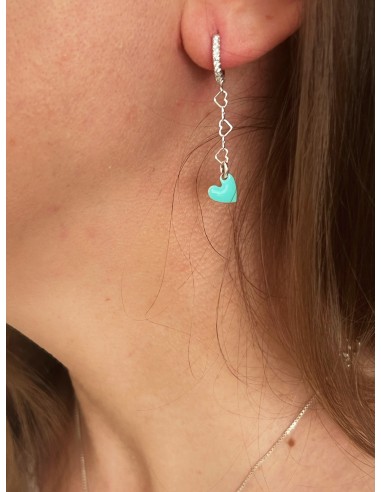 Single Earring Enamelled Heart Pendant