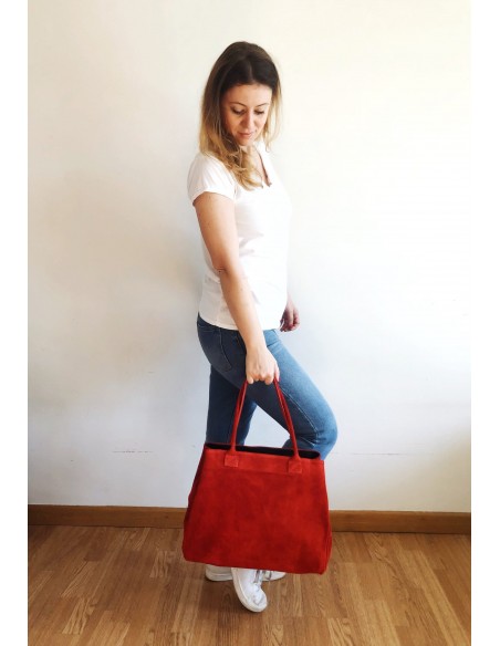 Borsa in Suede Rossa