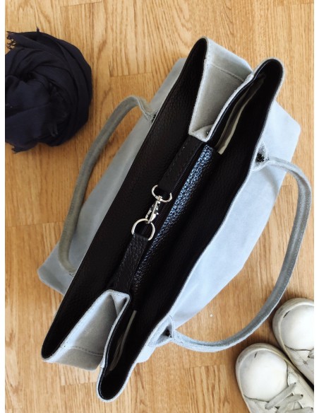Borsa in Suede Grigia