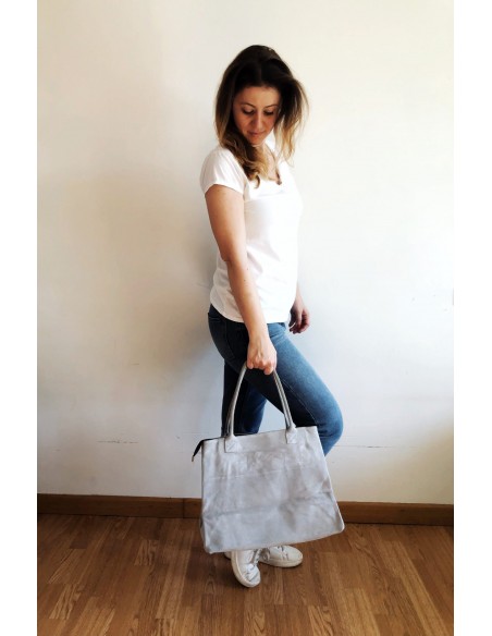 Borsa in Suede Grigia